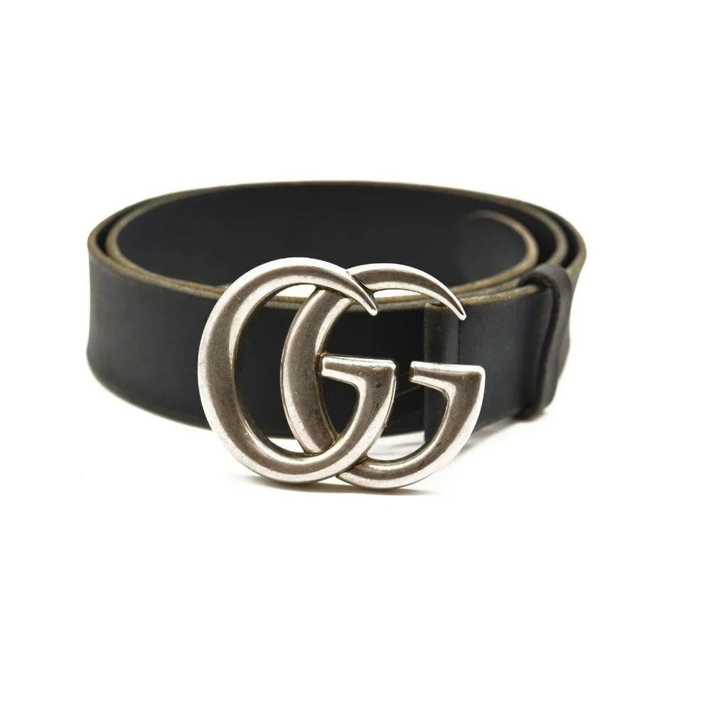 GUCCI Textured Calfskin Double G 40mm Belt 95 38 Dark Cocoa - Picture 2 of 11